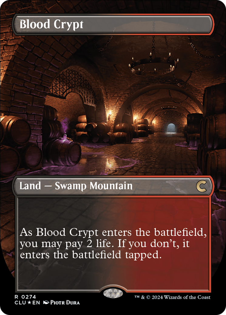 {R} Blood Crypt (Borderless) [Ravnica: Clue Edition][CLU 274]
