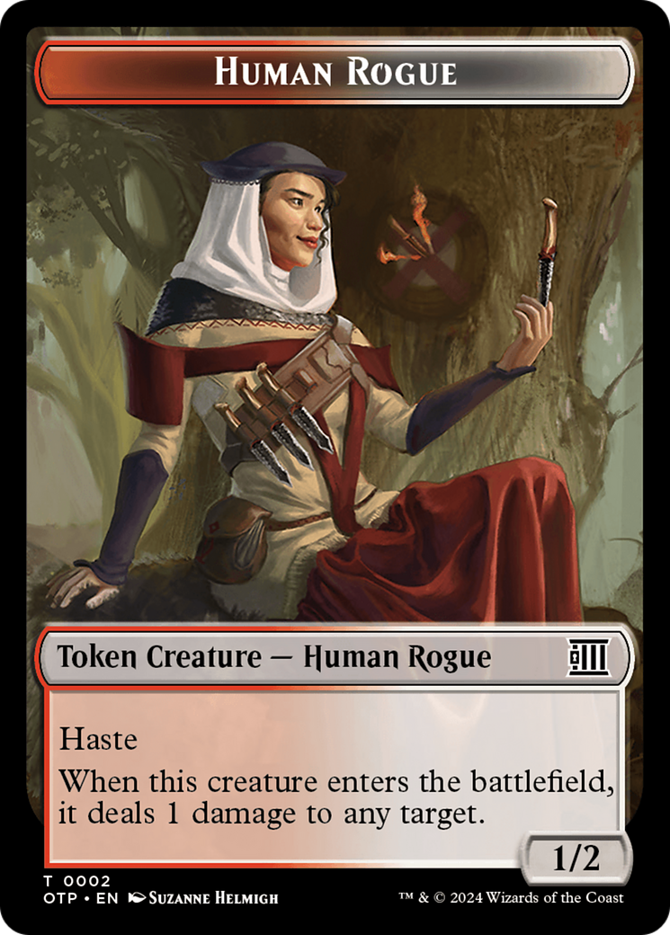 {T} Human Rogue Token [Outlaws of Thunder Junction: Breaking News Tokens][TOTP 002]