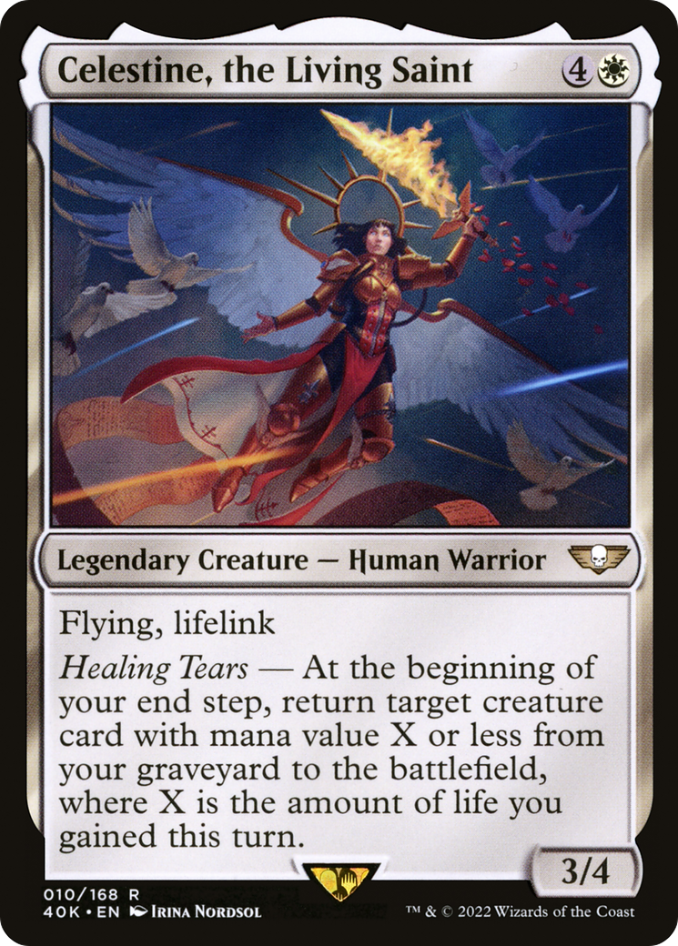 {R} Celestine, the Living Saint [Universes Beyond: Warhammer 40,000][40K 010]