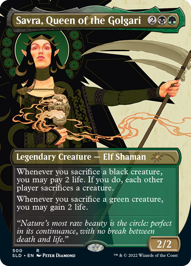 {R} Savra, Queen of the Golgari (Borderless) [Secret Lair Drop Series][SLD 500]