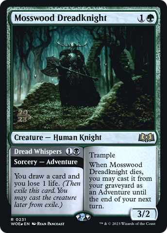 {@R} Mosswood Dreadknight // Dread Whispers [Wilds of Eldraine Prerelease Promos][PR WOE 231]