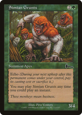 {C} Simian Grunts [Urza's Legacy][ULG 113]
