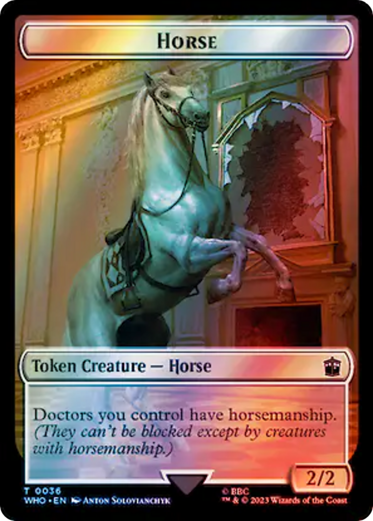 {T} Horse // Food (0057) Double-Sided Token (Surge Foil) [Doctor Who Tokens][TWHO 36//57]
