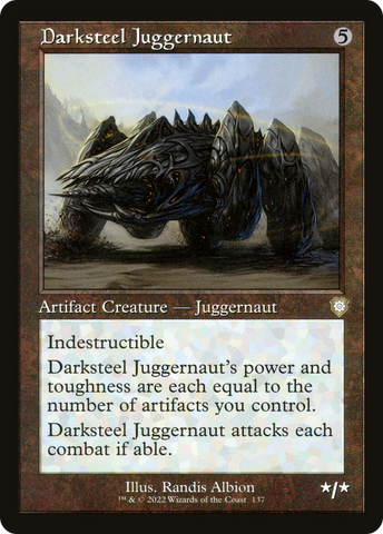 {R} Darksteel Juggernaut (Retro) [The Brothers' War Commander][BRC 137]