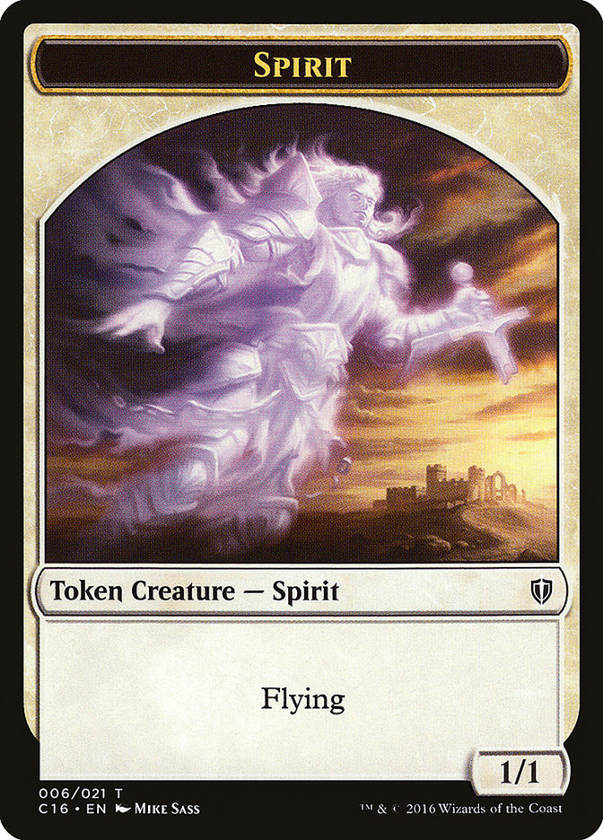 {T} Spirit (001) // Spirit (006) Double-sided Token [Commander 2016 Tokens][TC16 001]
