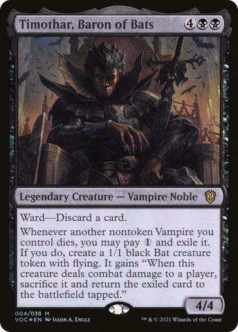 {R} Timothar, Baron of Bats [Innistrad: Crimson Vow Commander][VOC 004]