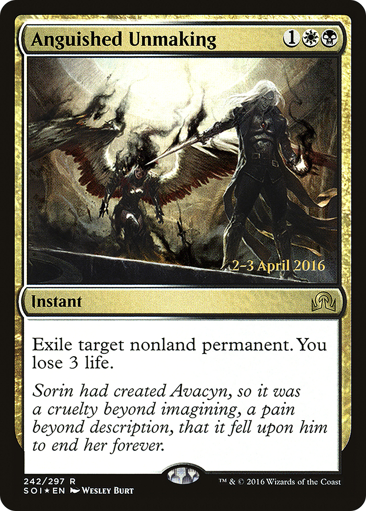 {R} Anguished Unmaking [Shadows over Innistrad Prerelease Promos][PR SOI 242]
