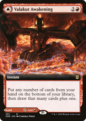 {R} Valakut Awakening // Valakut Stoneforge (Extended Art) [Zendikar Rising][ZNR 355]
