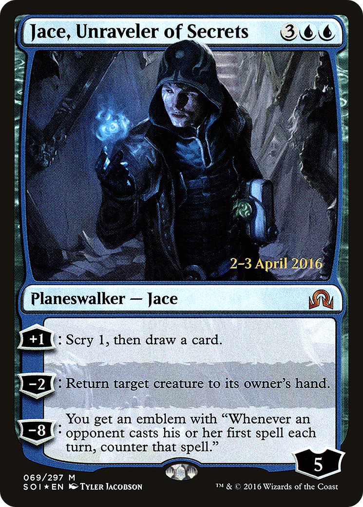 {R} Jace, Unraveler of Secrets [Shadows over Innistrad Prerelease Promos][PR SOI 069]
