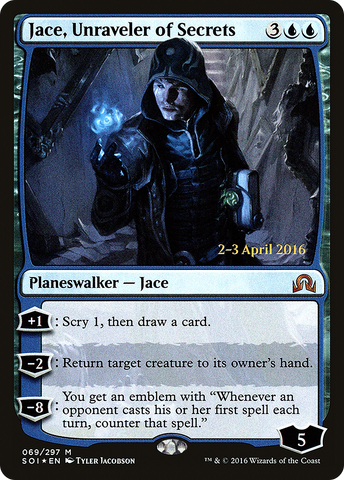 {R} Jace, Unraveler of Secrets [Shadows over Innistrad Prerelease Promos][PR SOI 069]