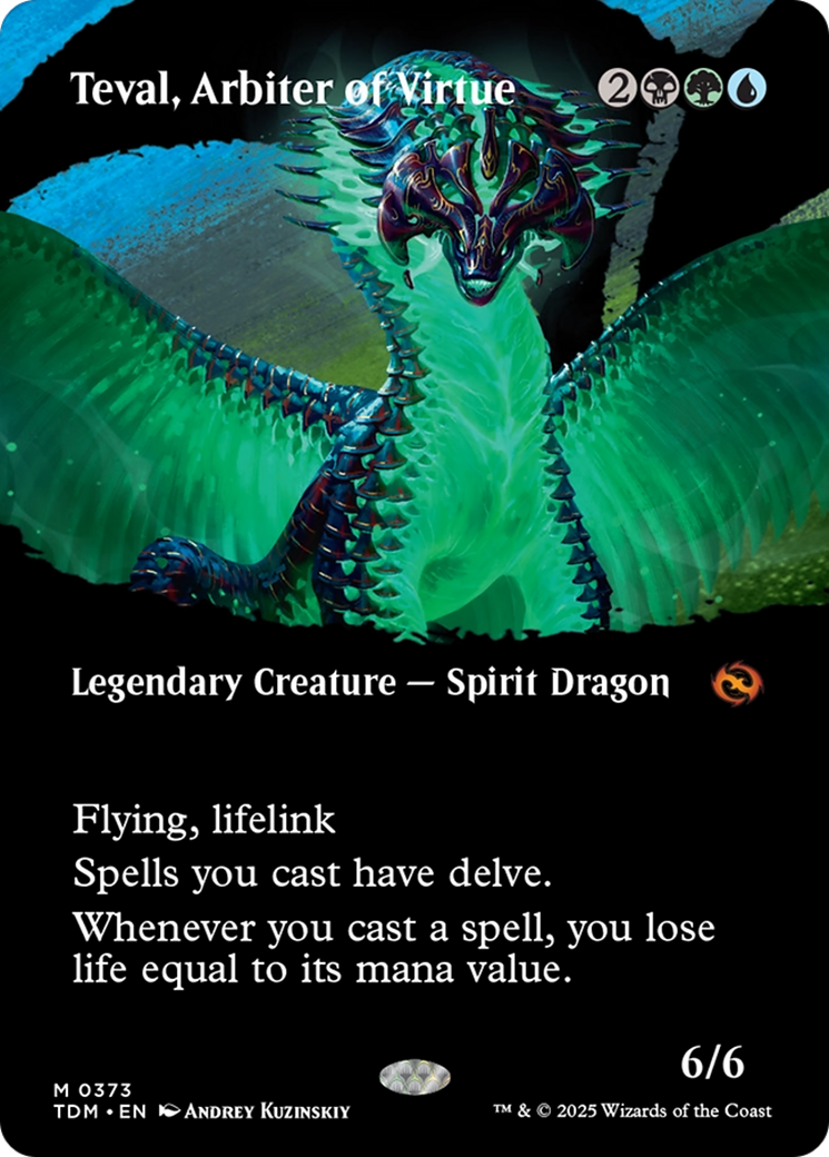 {@R} Teval, Arbiter of Virtue (Borderless) [Tarkir: Dragonstorm][TDM 373]