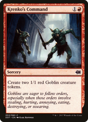 {C} Krenko's Command [Duel Decks: Merfolk vs. Goblins][DDT 053]