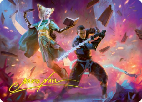 {A} Explosive Entry Art Card (Gold-Stamped Signature) [Kamigawa: Neon Dynasty Art Series][GS ANEO 013]