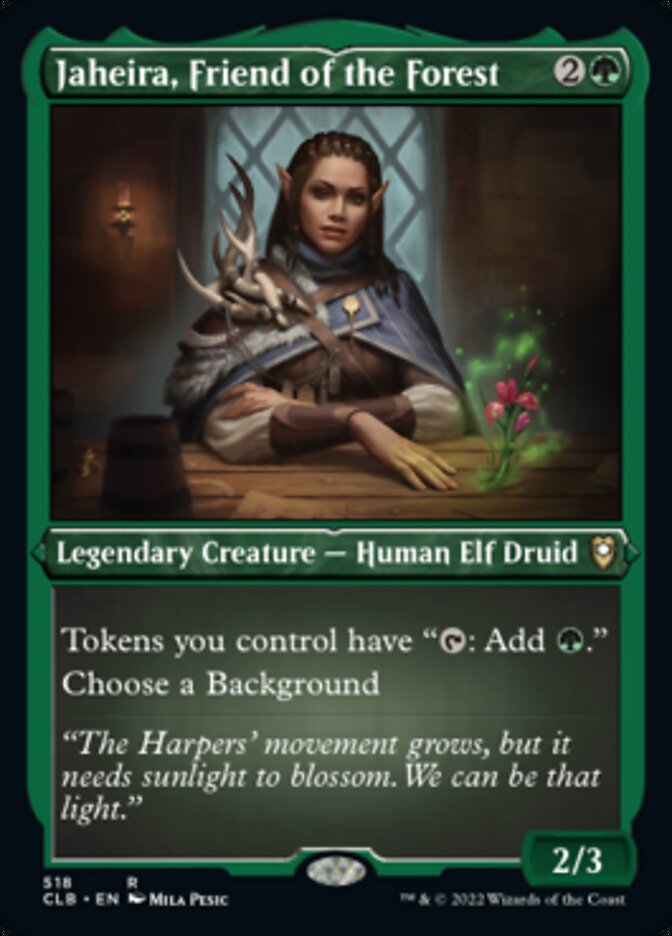 {R} Jaheira, Friend of the Forest (Foil Etched) [Commander Legends: Battle for Baldur's Gate][CLB 518]