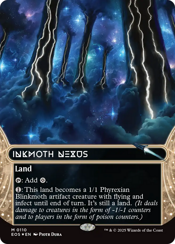{@@ EOC R} Inkmoth Nexus (0110) (Borderless) (Galaxy Foil) [Edge of Eternities: Stellar Sights][EOS 110]
