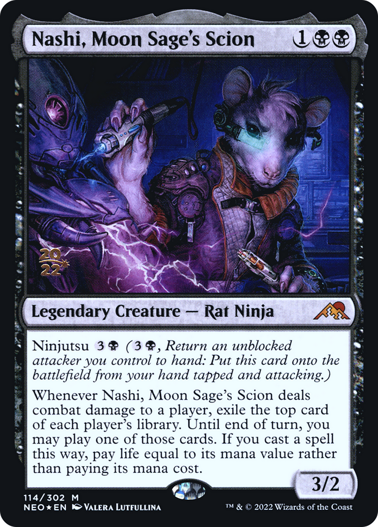 {R} Nashi, Moon Sage's Scion [Kamigawa: Neon Dynasty Prerelease Promos][PR NEO 114]