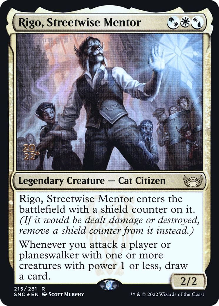 {R} Rigo, Streetwise Mentor [Streets of New Capenna Prerelease Promos][PR SNC 215]