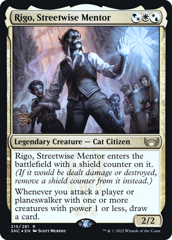 {R} Rigo, Streetwise Mentor [Streets of New Capenna Prerelease Promos][PR SNC 215]