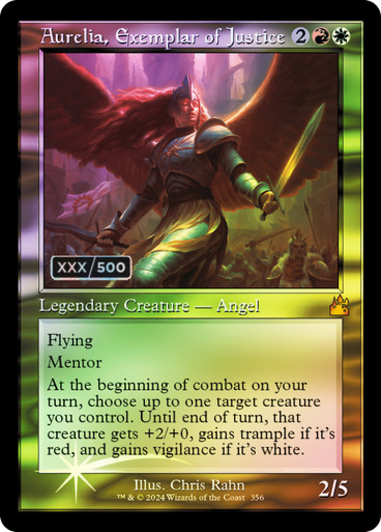{R} Aurelia, Exemplar of Justice (Retro) (Serialized) [Ravnica Remastered][SR RVR 356]