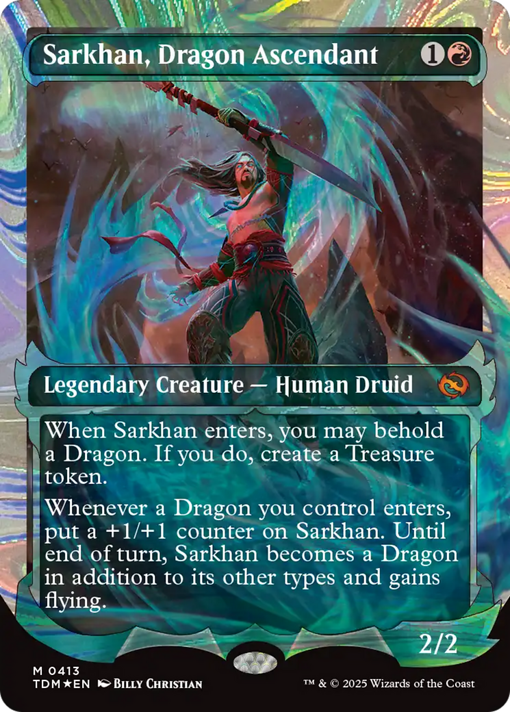 {@R} Sarkhan, Dragon Ascendant (0413) (Showcase Halo Foil) (Japanese) [Tarkir: Dragonstorm][TDM 413]