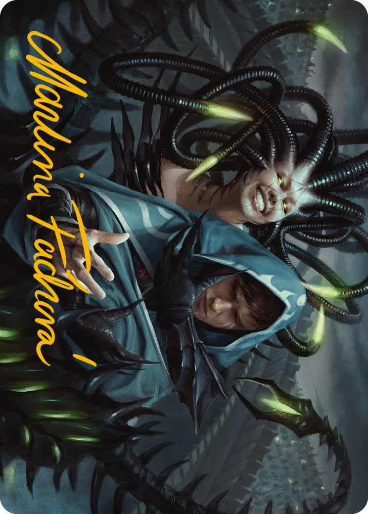 {A} Phyrexian Arena Art Card (Gold-Stamped Signature) [Phyrexia: All Will Be One Art Series][GS AONE 022]