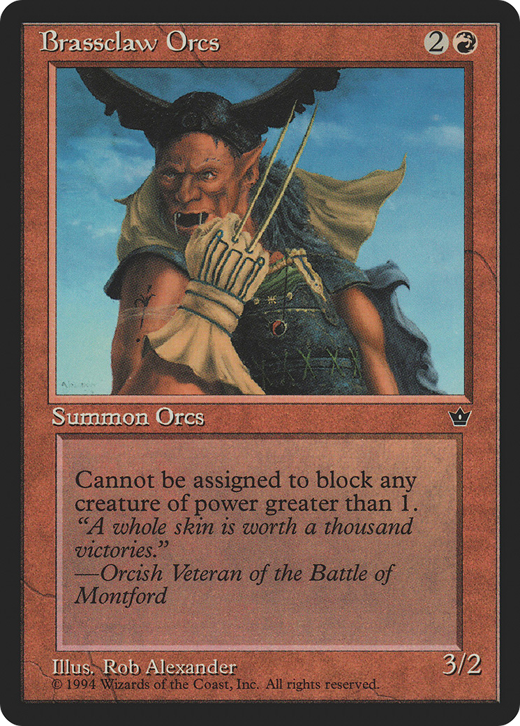 {C} Brassclaw Orcs (Rob Alexander - Orcish Veteran Flavor Text) [Fallen Empires][FEM 49C]