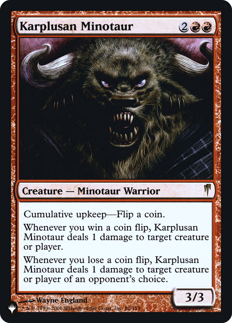 {R} Karplusan Minotaur [Secret Lair: Heads I Win, Tails You Lose][LS CSP 086]