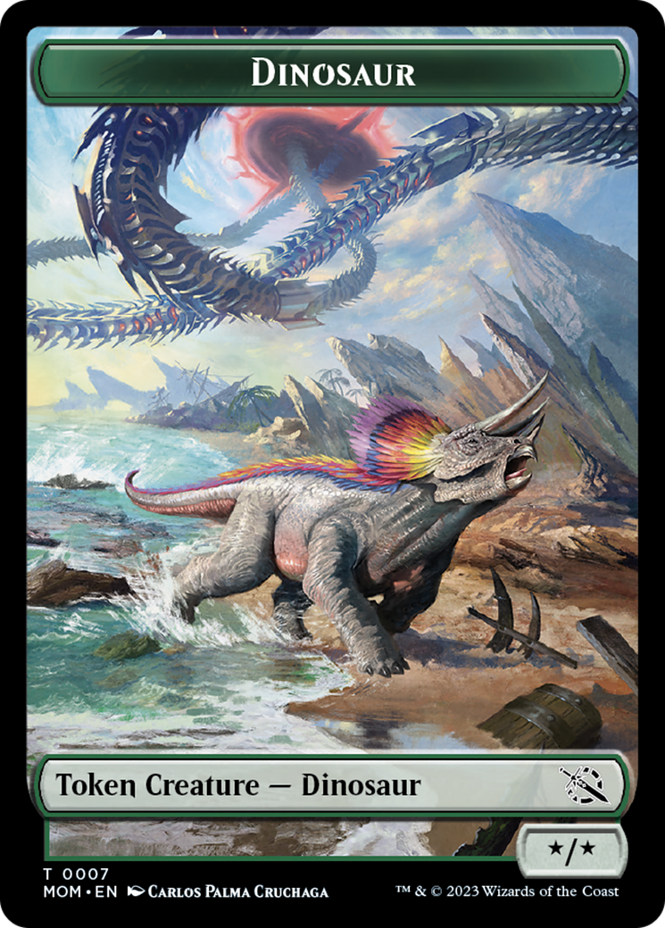 {T} Soldier // Dinosaur Double-Sided Token [March of the Machine Tokens][TMOM 2//7]