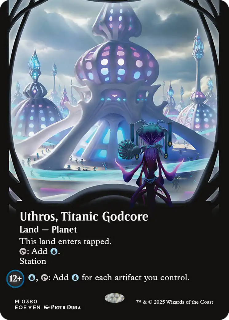 {@@ EOE R} Uthros, Titanic Godcore (Borderless) (Galaxy Foil) [Edge of Eternities][EOE 380]