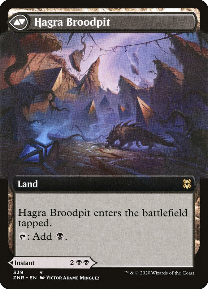 {R} Hagra Mauling // Hagra Broodpit (Extended Art) [Zendikar Rising][ZNR 339]