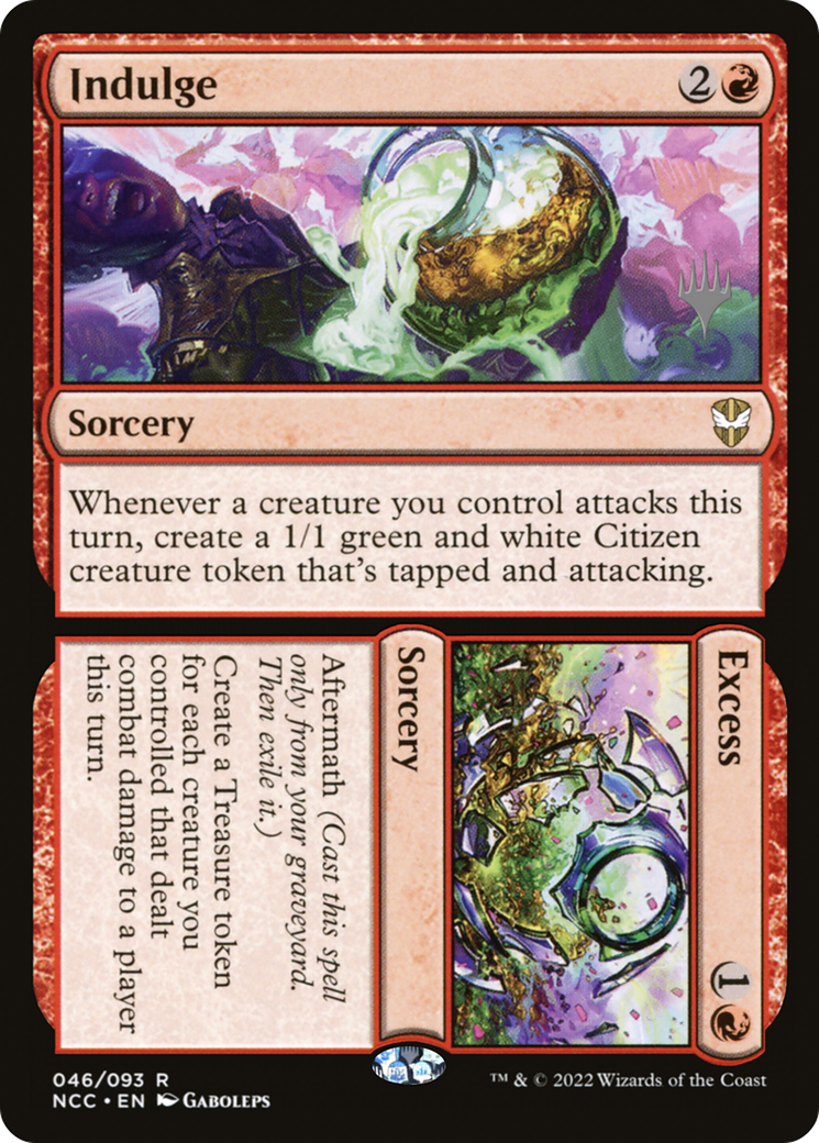{R} Indulge // Excess (Promo Pack) [Streets of New Capenna Commander Promos][PP NCC 046]