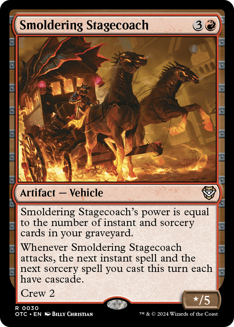 {R} Smoldering Stagecoach [Outlaws of Thunder Junction Commander][OTC 030]