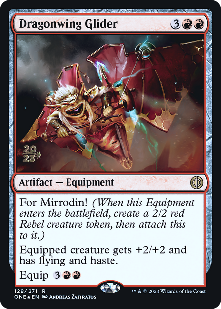 {R} Dragonwing Glider [Phyrexia: All Will Be One Prerelease Promos][PR ONE 128]