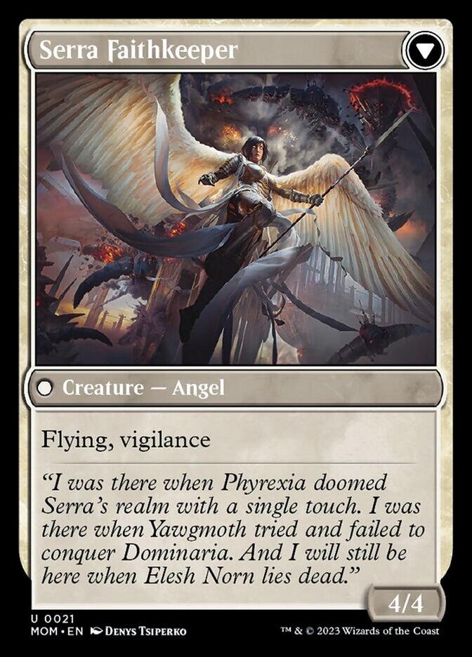 {@C} Invasion of Dominaria // Serra Faithkeeper [March of the Machine][MOM 021]