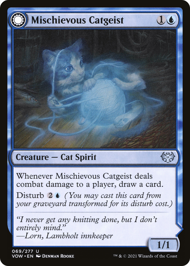 {C} Mischievous Catgeist // Catlike Curiosity [Innistrad: Crimson Vow][VOW 069]