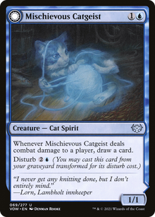 {C} Mischievous Catgeist // Catlike Curiosity [Innistrad: Crimson Vow][VOW 069]