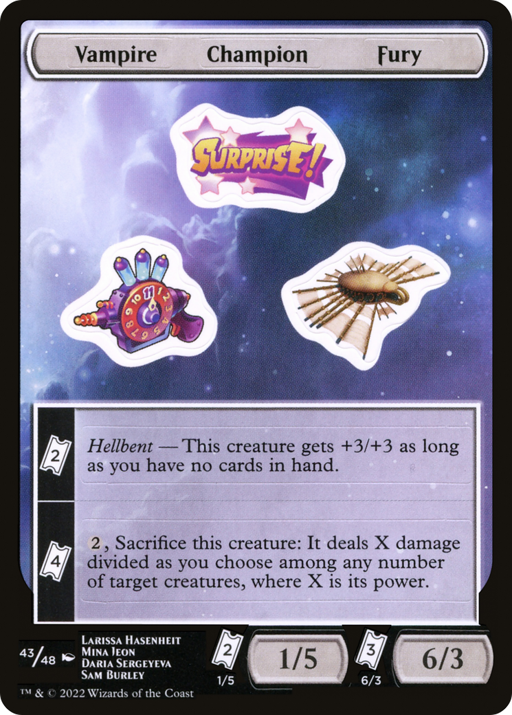 {C} Vampire Champion Fury [Unfinity Stickers][SUNF 043]