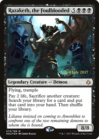 {R} Razaketh, the Foulblooded [Hour of Devastation Prerelease Promos][PR HOU 073]