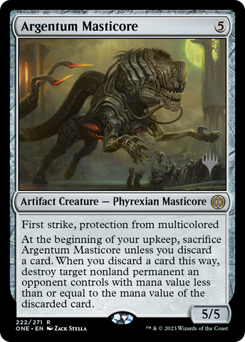{R} Argentum Masticore (Promo Pack) [Phyrexia: All Will Be One Promos][PP ONE 222]
