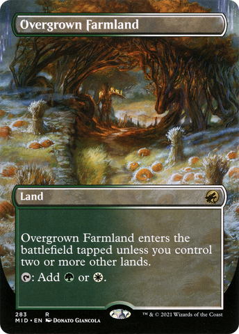 {R} Overgrown Farmland (Borderless Alternate Art) [Innistrad: Midnight Hunt][MID 283]