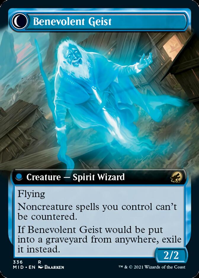 {R} Malevolent Hermit // Benevolent Geist (Extended Art) [Innistrad: Midnight Hunt][MID 336]