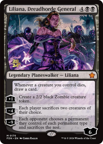 {@R} Liliana, Dreadhorde General [Foundations Prerelease Promos][PR FDN 176]