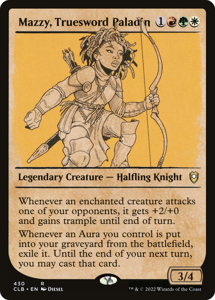 {R} Mazzy, Truesword Paladin (Showcase) [Commander Legends: Battle for Baldur's Gate][CLB 430]