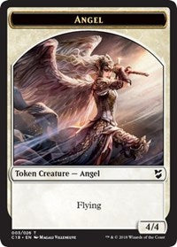 {T} Angel // Cat Double-sided Token [Commander 2018 Tokens][TC18 003]
