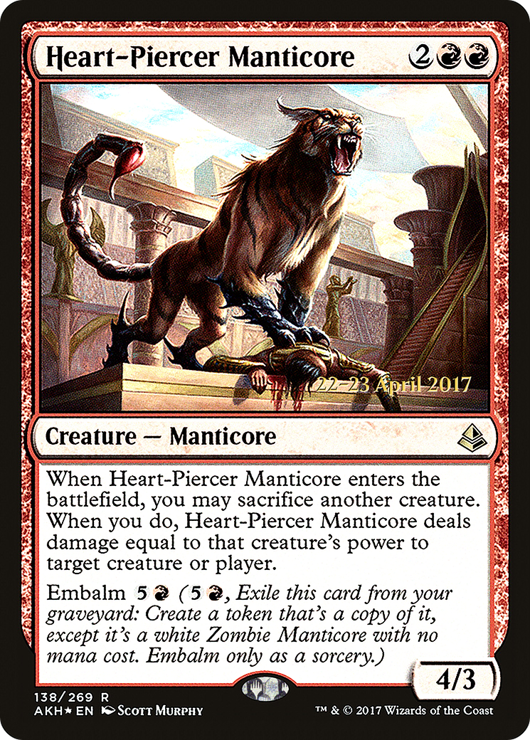 {R} Heart-Piercer Manticore [Amonkhet Prerelease Promos][PR AKH 138]