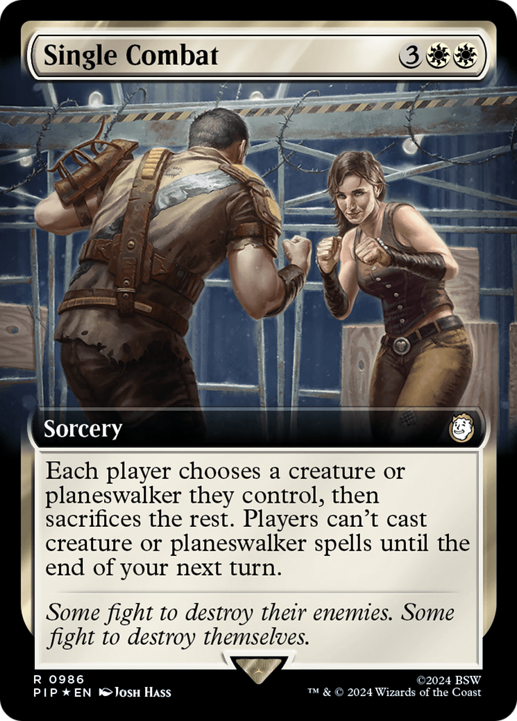 {R} Single Combat (Extended Art) (Surge Foil) [Fallout][PIP 986]