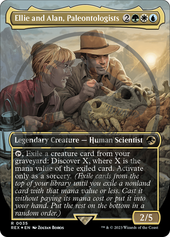 {T} Ellie and Alan, Paleontologists Emblem (Borderless) [Jurassic World Collection Tokens][TREX 035]