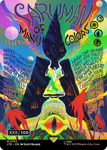 {R} Saruman of Many Colors (Borderless Poster) (Serialized) [The Lord of the Rings: Tales of Middle-Earth][SR LTR 743]