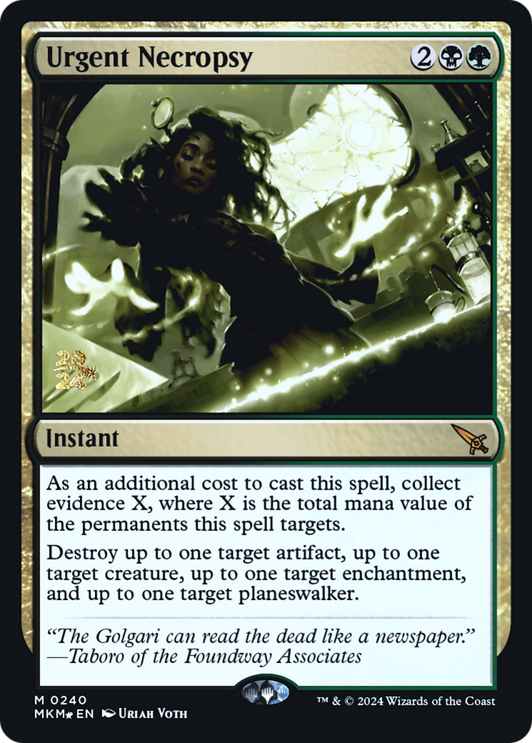 {R} Urgent Necropsy [Murders at Karlov Manor Prerelease Promos][PR MKM 240]