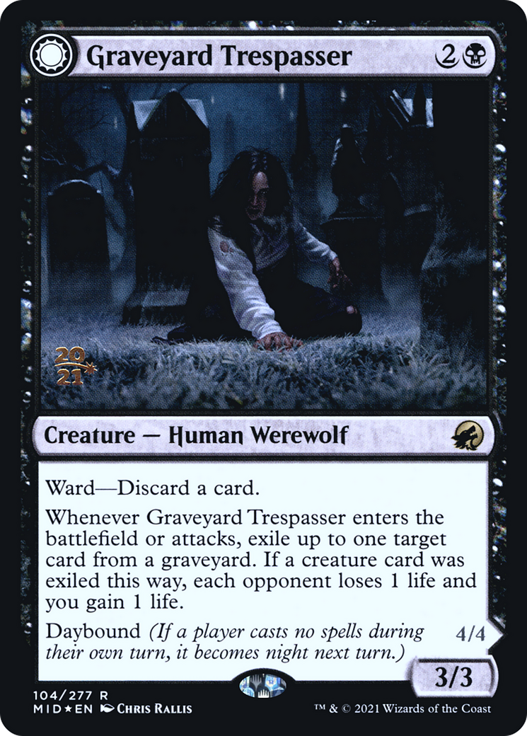 {R} Graveyard Trespasser // Graveyard Glutton [Innistrad: Midnight Hunt Prerelease Promos][PR MID 104]